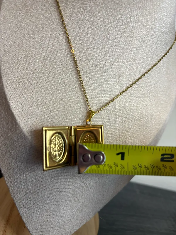 Handmade Gold Book Locket Necklace | Waterproof & Tarnish Resistant - Image 7