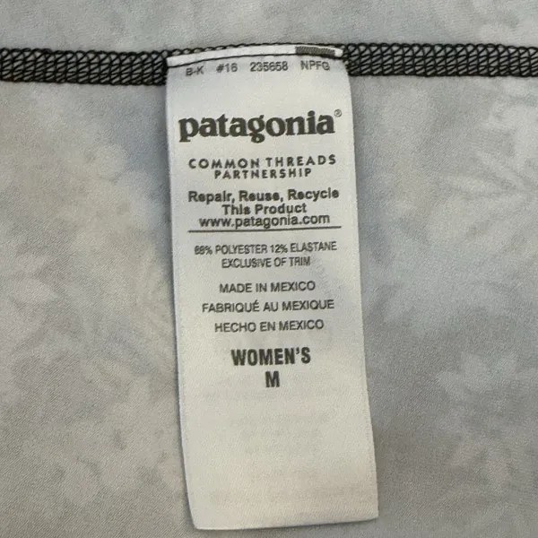 Patagonia Womens‎ Floral Athletic Dress Medium Gray Black White Neutral Outdoor - Image 6