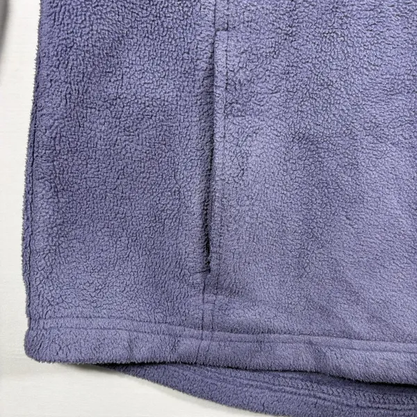LL Bean Women Purple /Lilac FleeceJacket cinch at waist pockets mock neck Large - Image 5