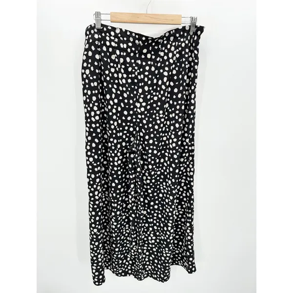 Umgee Black Cream Polka‎ Dot High waisted Pants Size L Wide Leg NWT Teacher - Image 2