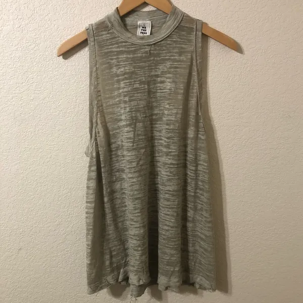 We The Free Sheer Green High Neck Line Sleeveless Tank - Size Medium - Image 2