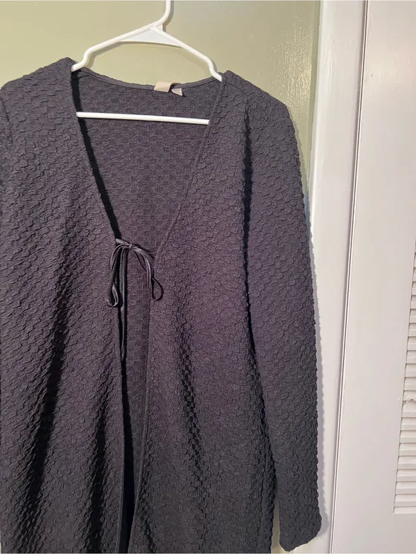 Dolan Left Coast Collection Womens Sz Small Extreme Length Textured Duster Black - Image 5