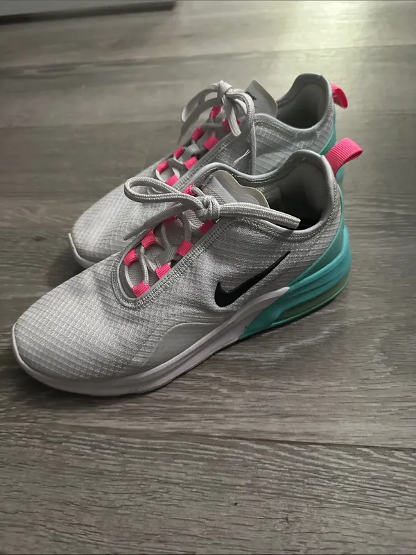 Nike women White Sneakers with Pink Accents and Teal Heel - Image 2