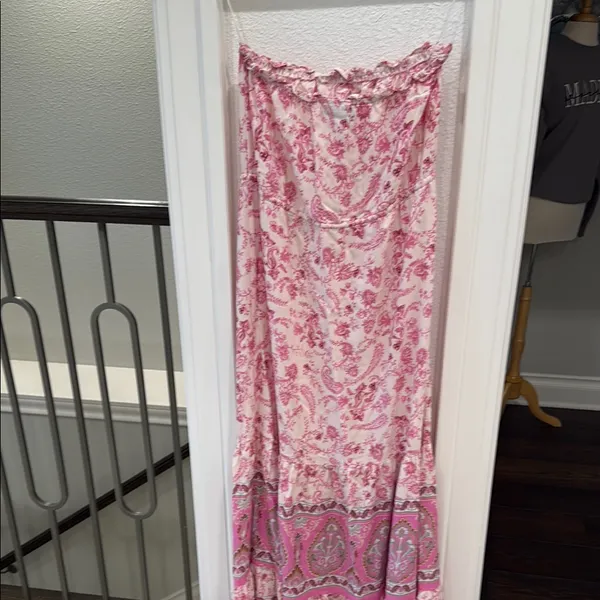 Vici Strapless Dress Pink Floral - Image 5