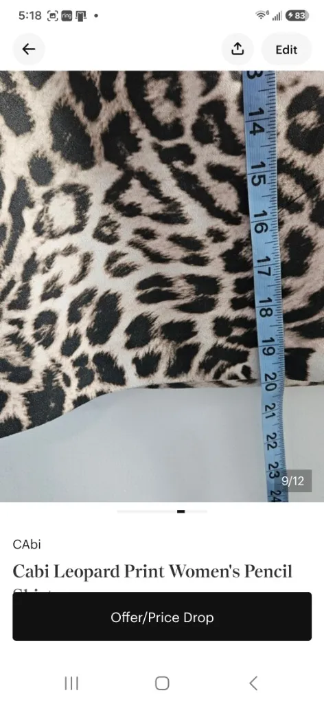 CAbi Women's Leopard Print Pencil Skirt Size 8 - Image 4