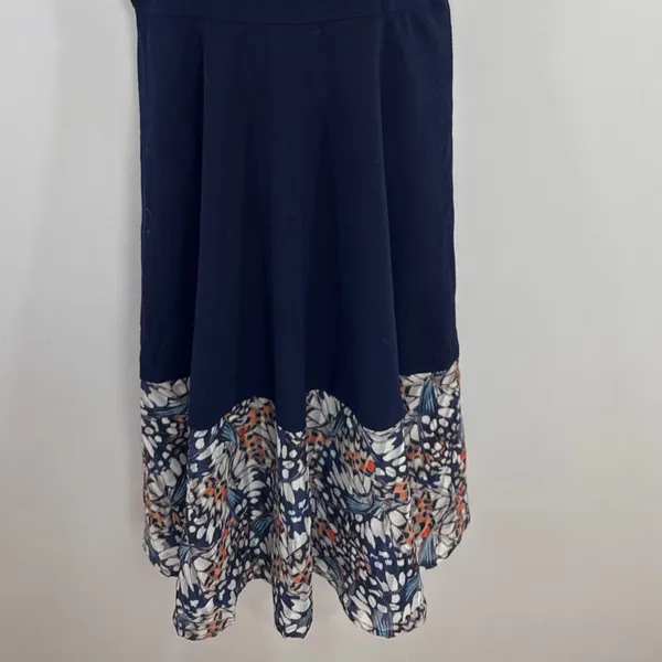 Hutch Navy Blue Butterfly Wing Print Hem Racerback Fit & Flare Dress 6 Whimsical - Image 4