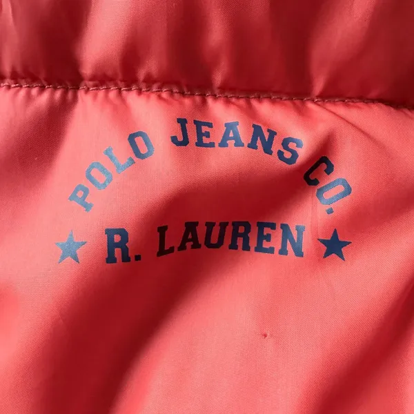 Vintage Polo Ralph Lauren Orange Quilted Puffer Ski Vest Winter Size M - Image 5