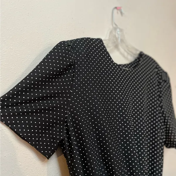 Vintage Tabby of California Black Polka Dot Belted Dress Size 16 - Image 5