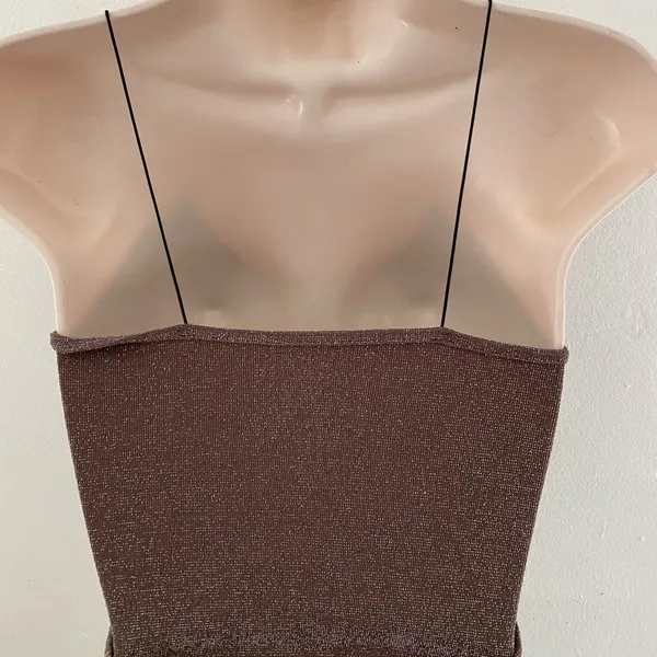 Free People Chocolate Brown shimmer Knit Top - Image 3