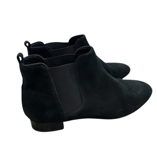 J. Crew Women's 9 Black Suede Chelsea Boots Pull On Ankle Booties Minimalist - Image 9