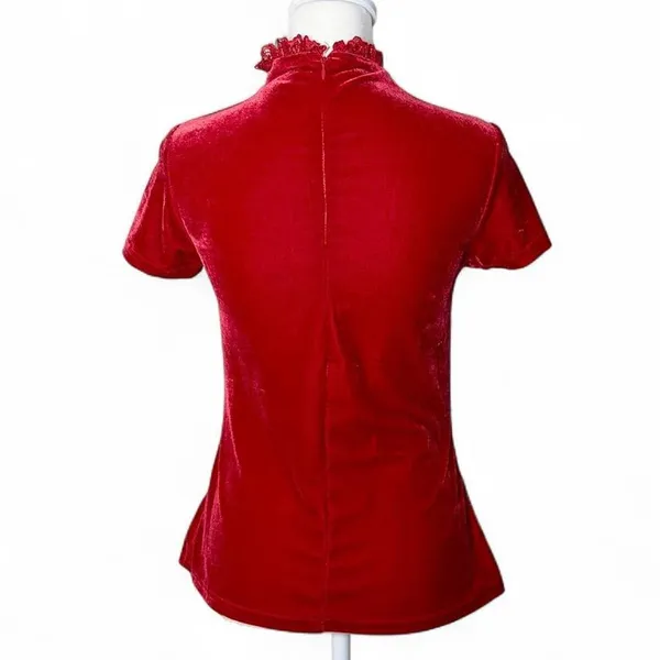 KILLSTAR Red Velvet Corset Top - Image 4