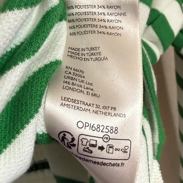 Maeve Anthropologie Green White Striped Corset-Waist 2X Sweatshirt Top OP1682588 - Image 7
