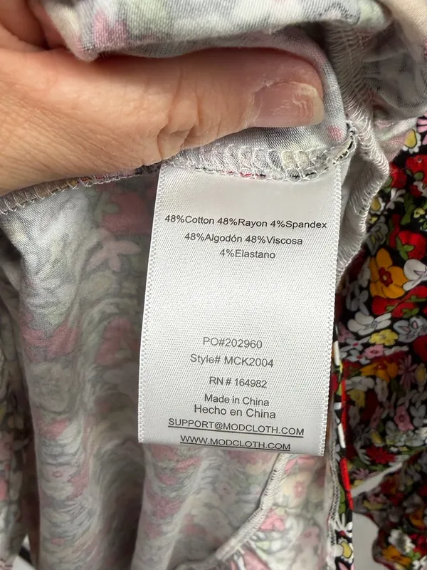 Modcloth Women's XL Ever So Sweetly Colorful‎ Floral Long Sleeve Babydoll Dress - Image 8
