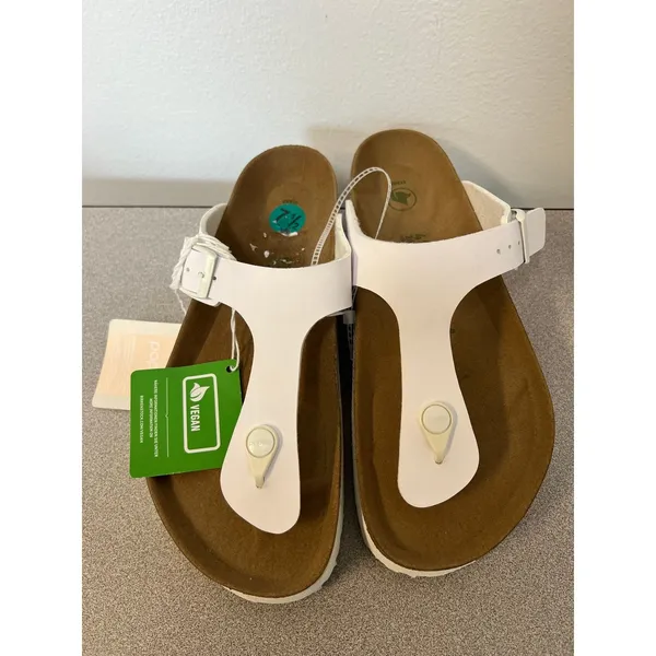 Papillio Birkenstock Gizeh Platform Vegan White Sandals EU 41 US 10 NWT - Image 7