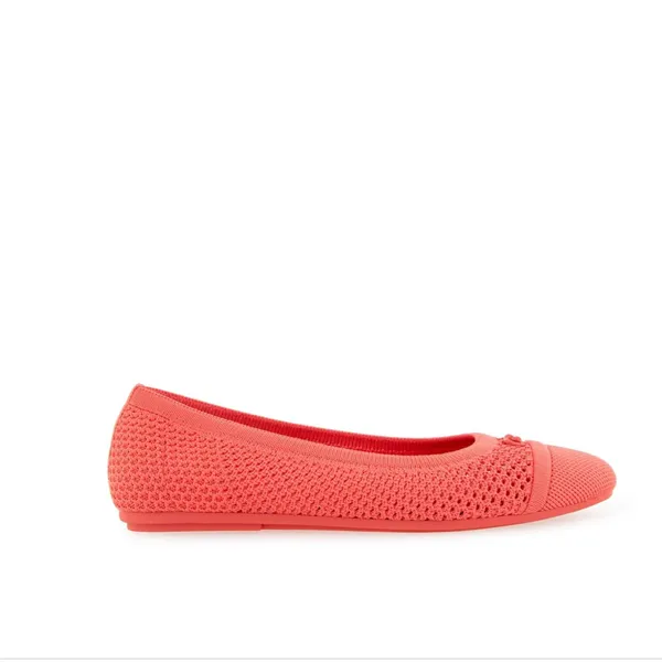NEW Aerosoles Women's Annelie Round Toe Ballet Flats Coral Red Knit Fabric SZ-9 - Image 3
