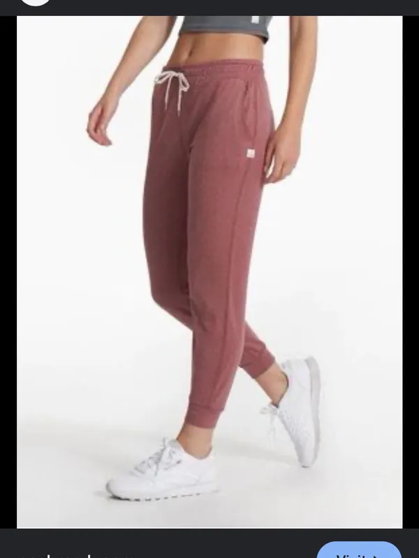 Vuori ladies active joggers in rosewood pockets drawstring athleisure no size - Image 2