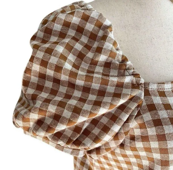 Madewell Gingham Jacquard Square-Neck Puff-Sleeve Top - Image 7