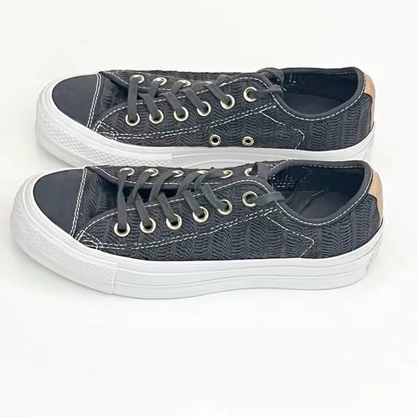 CONVERSE CTAS Lift OX Women’s Black Herringbone Lace Up Platform Sneakers Size 7 - Image 6