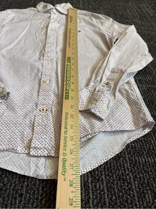 Tommy Hilfiger Long Sleeve Button Down Shirt White Patterned Print Womens Size S - Image 2