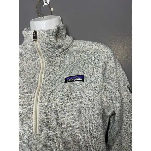 Patagonia Sweater Womens Small Gray Better Sweater 1/4 Zip Mock Neck Fleece - Image 2
