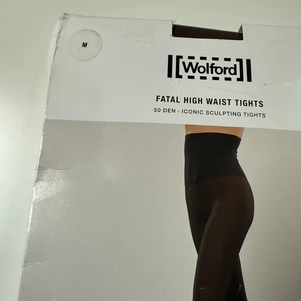 Wolford Fatal High Waist Tights Womens Medium Umber Brown‎ 50 Den Sculpting New - Image 4