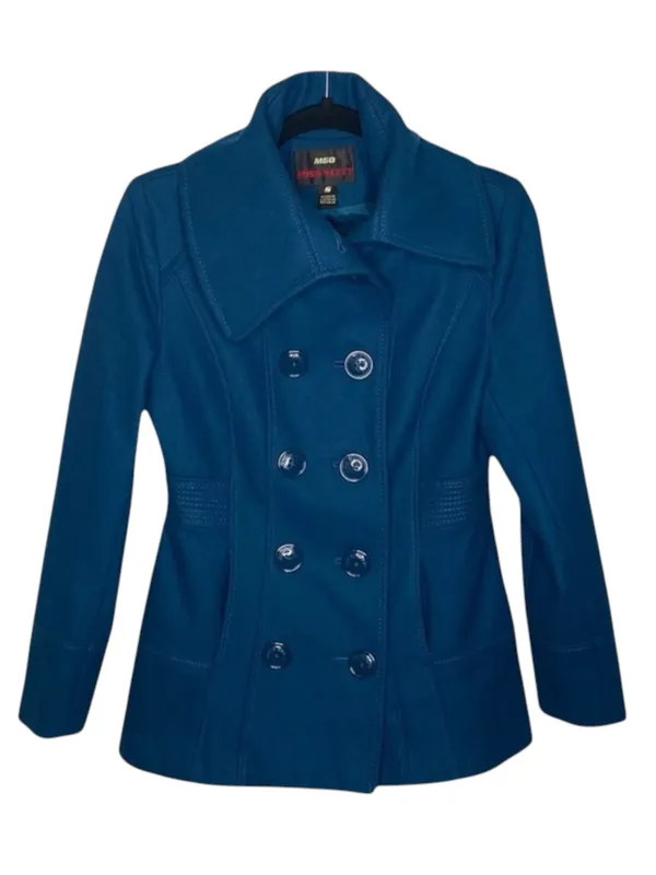 Miss Sixty ☻︎ Wool Double Breasted Pea Coat w/ Stitch Detail ☻︎ Aegean Blue ☻︎ S - Image 15