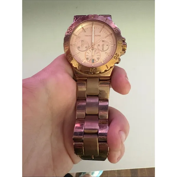 Michael Kors Rose Gold Chronograph Stainless Steel Watch - Image 3