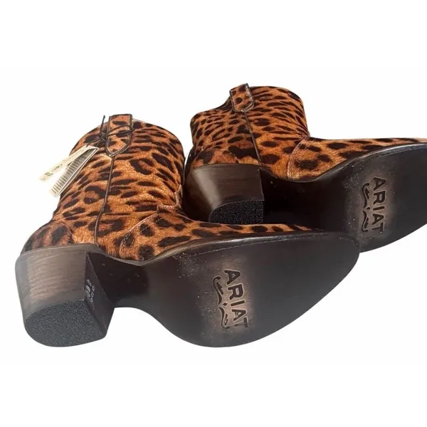 NEW $275 Ariat Women's Bandida Leopard Calf Hair Western Boots Cowboy Point Toe - Image 2
