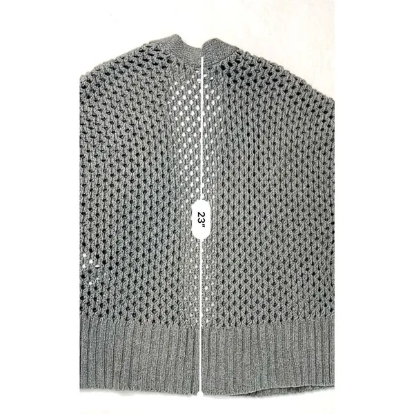 Abercrombie & Fitch Basket Weave Cotton Open Cardigan‎ Sweater SMALL Gray Shrug - Image 7