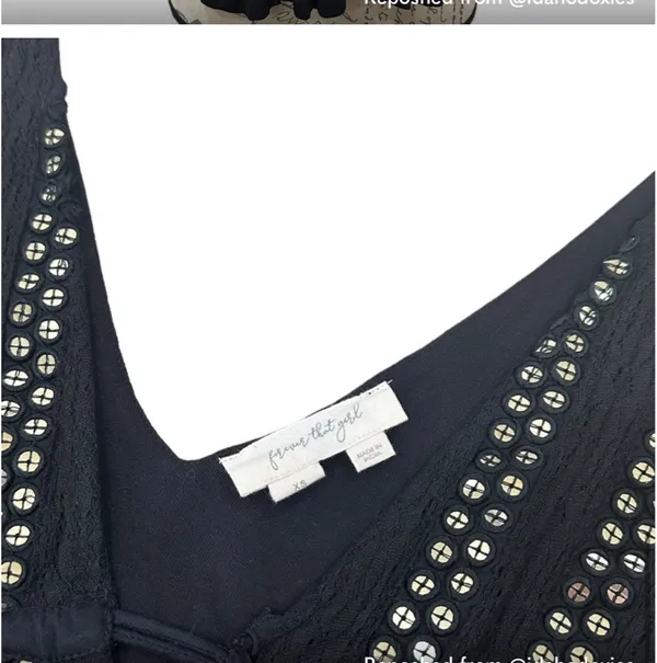Anthropologie Black Sequin Embellished Top - Image 8