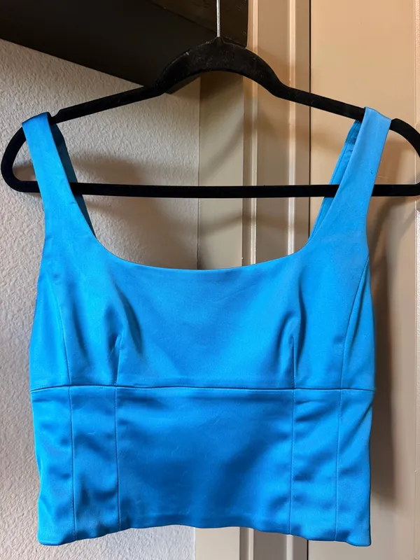 Wilfred Aritzia Shine Bustier Top Blue - Image 2