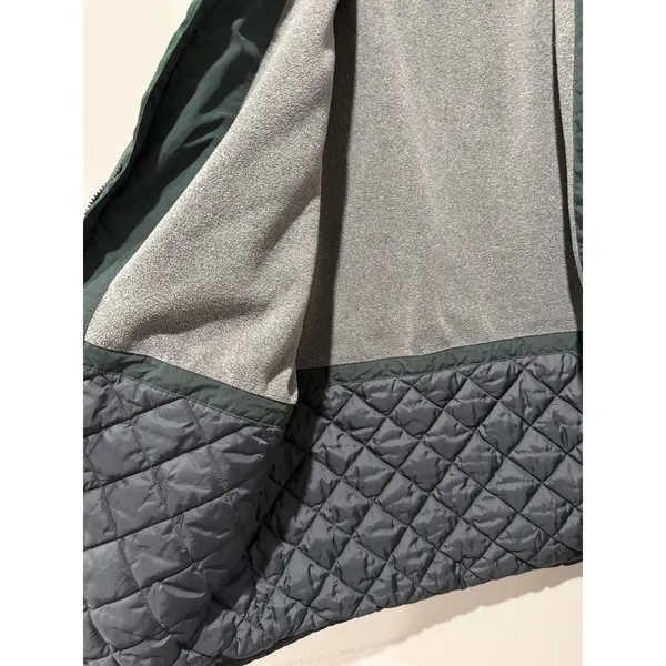 L.L. Bean Parka Jacket XL Green Fleece Lined Hidden Hood Chore Jacket Insulated - Image 3