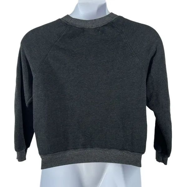 Wildfox Body By Trey Graphic Fleece Sweatshirt XS Charcoal Gray - Image 8