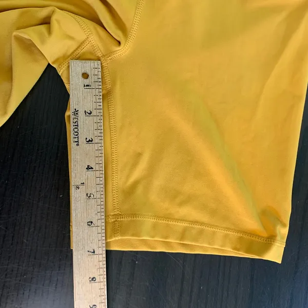 Yogalicious Lux Womens Mustard Yellow High Waisted Yoga GymShorts Size Medium - Image 4