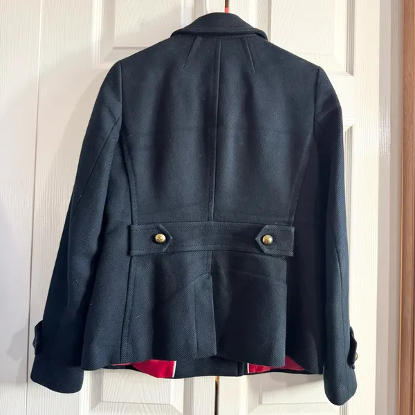 BANANA REPUBLIC WOMEN'S MINI PEACOAT NAVY WITH GOLD BUTTONS Small - Image 3