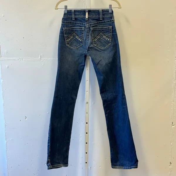 Ariat‎ TALL Women's Mid Rise Boot Cut Real Riding Jeans W25 10011683 Denim - Image 3