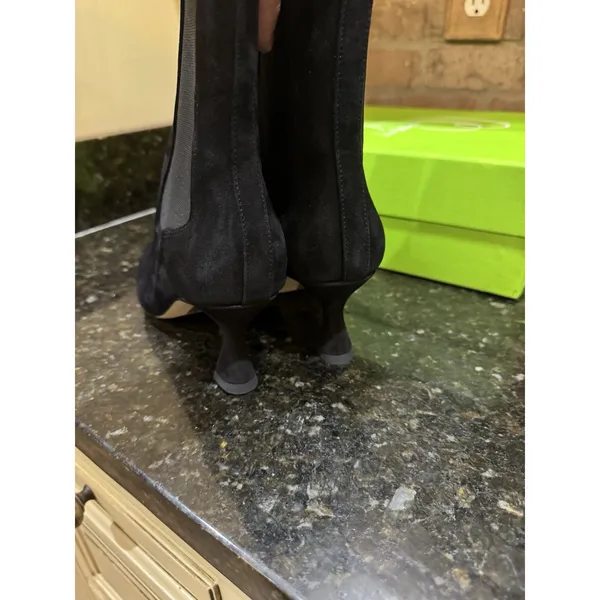 Sam Edelman NEW Lani Women Size 6 Black Suede Square Toe Kitten Heel Boot - Image 6