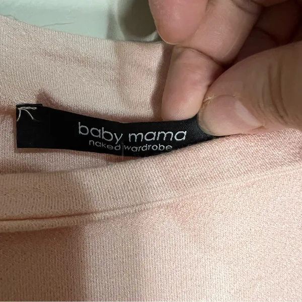 Baby Mama X Naked Wardrobe NWT Maternity Peach Pink Bodycon Soft‎ Dress - Image 6