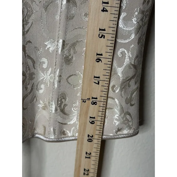 Cream Lace‎ Up Side Zip Corset Tank Strap Coquette Cottage Women's Size M - Image 7