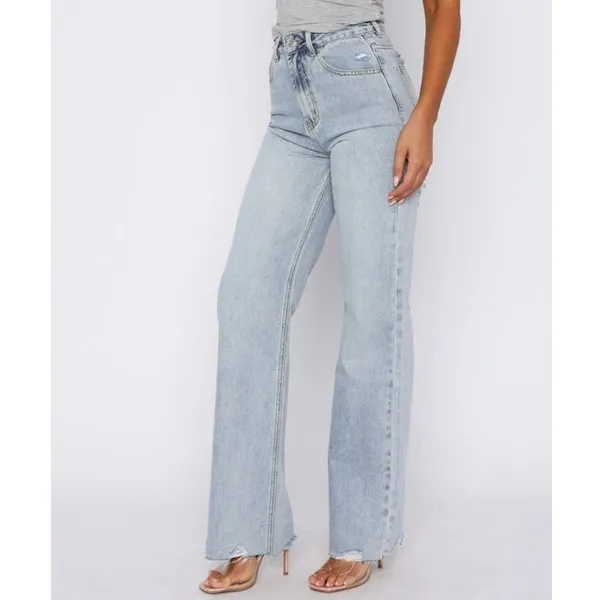 White Fox Distressed jeans Alana Size M Light Wash Blue - Image 5