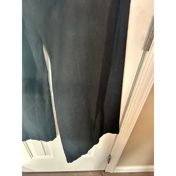 Abercrombie & Fitch black sz M linen wide leg pants w stretchy back linen & cott - Image 6