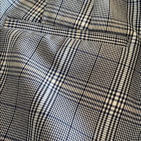 Zara Basic White, Blue & Black Plaid Dress Pants Elastic Waist Size M - Image 7