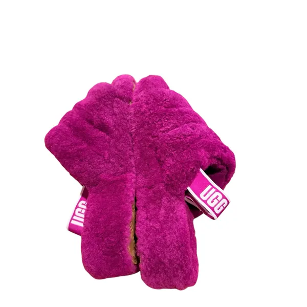 UGG Women's Fluff Yeah Fur Slide Slipper Purple with elastic logo strap Size 11 - Image 4