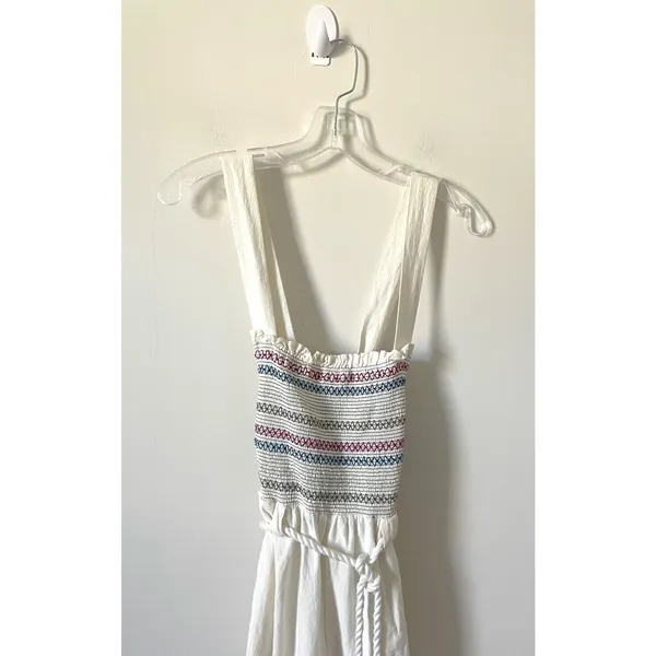 Free People Boho Tie Back Jumpsuit Cream Size Small - Image 4
