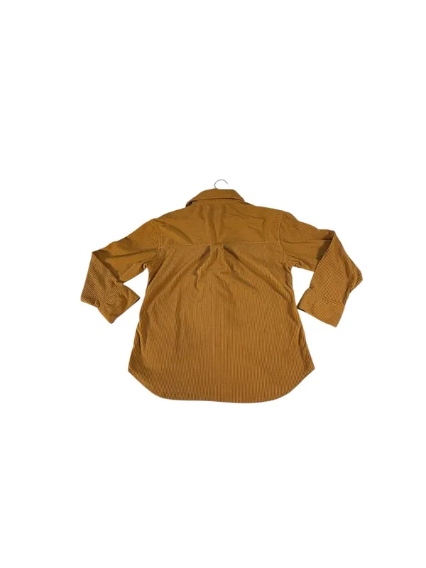 Berkley Jensen Women M Mustard Corduroy Shacket Overshirt Button Up Fall - Image 5