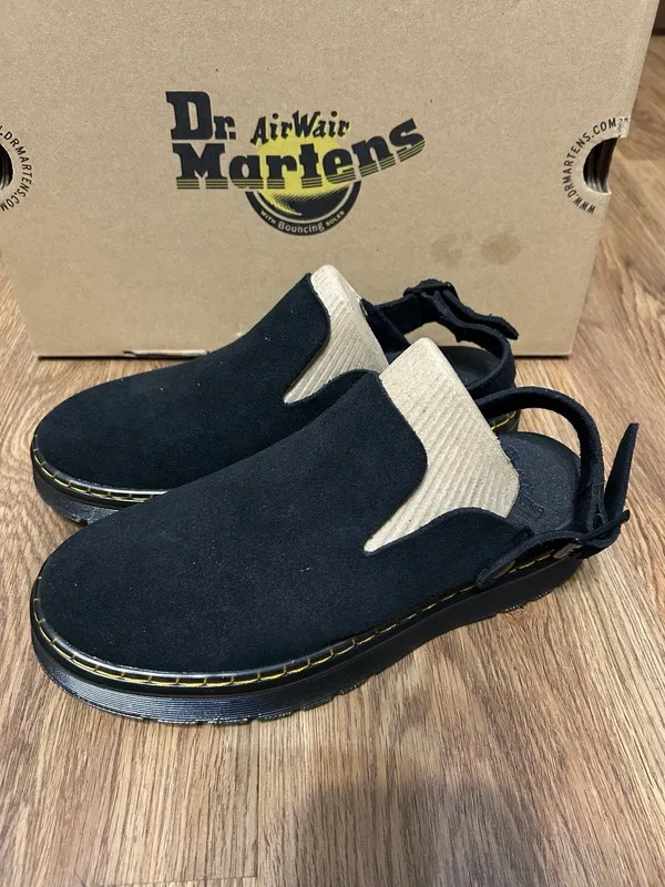 DR MARTENS Carlson black suede slingback mules clogs slip on shoes women’s 9 new - Image 2