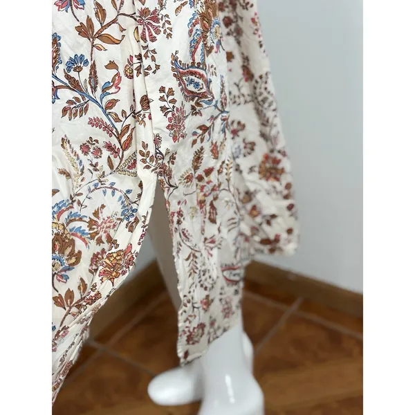 Old Navy Women’s Paisley Floral Cotton Poplin Smocked Cut-out Midi Dress Boho S - Image 4