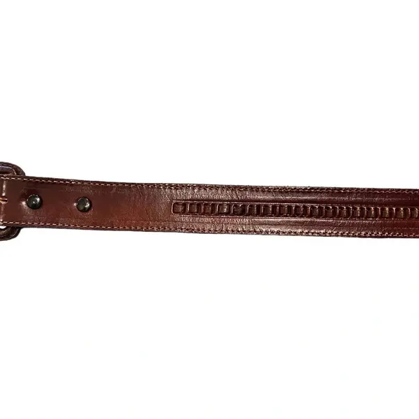 Vintage Brown Leather hand crafted belt timeless classic design minimalist - Image 4