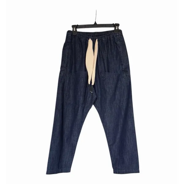Sandrine Rose NWT Dark Indigo Denim Cargo Crop Pants Drawstring Small - Image 2