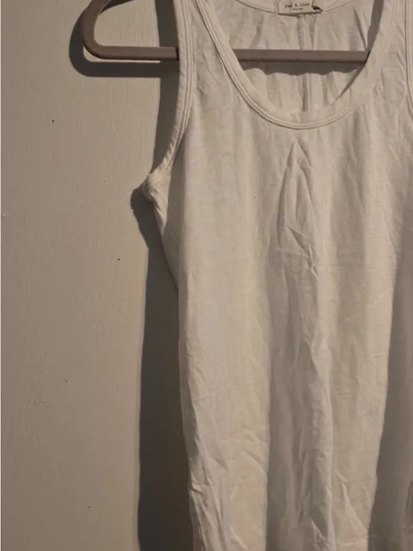 rag & bone White Ribbed High-Neck Tank - Image 6